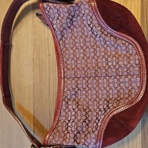 Maroon coach shoulder bag